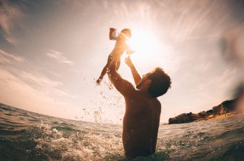 Father and son on holiday