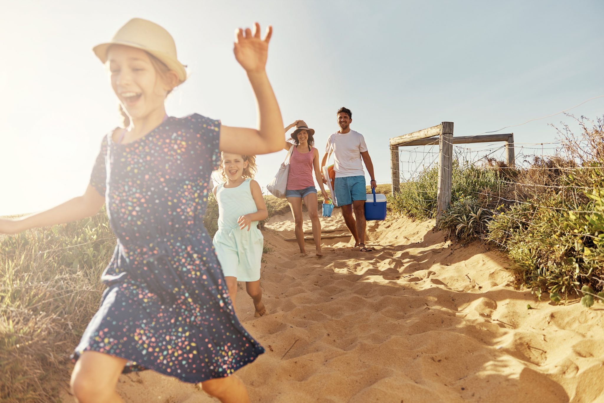 family at the beach